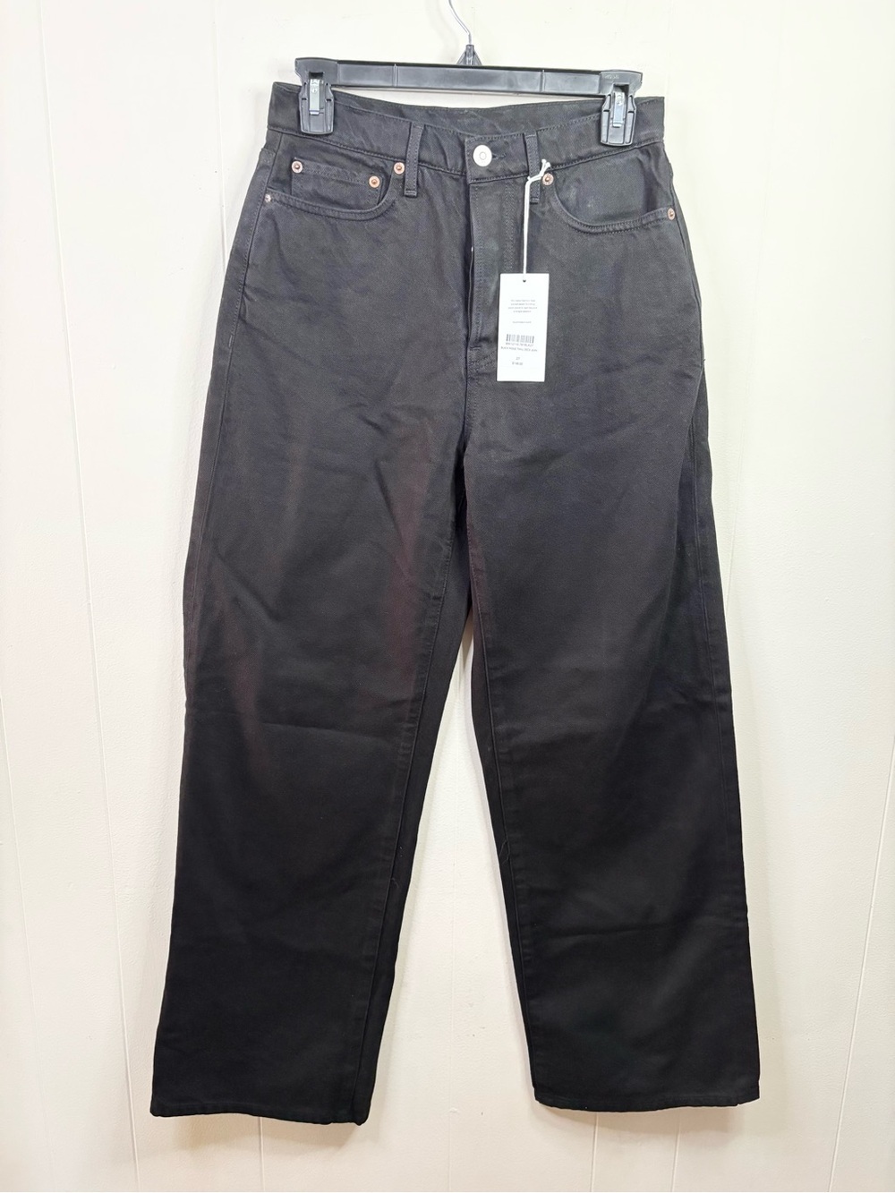 Buck Mason black ridge twill deck jeans wide leg high rise size 27 new